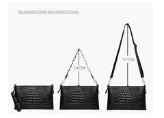 Crocodile pattern cow leather women clutch bag shoulder bag