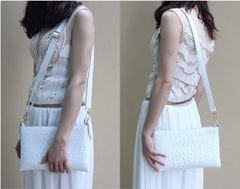 Crocodile pattern cow leather women clutch bag shoulder bag