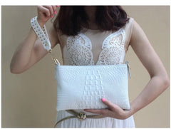 Crocodile pattern cow leather women clutch bag shoulder bag
