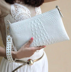 Crocodile pattern cow leather women clutch bag shoulder bag