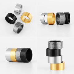 Minimalist Vintage Round Stainless Steel Mens Rings Simple Trendy