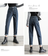 High Waist Jeans Street Style Cotton Vintage Harem Pants