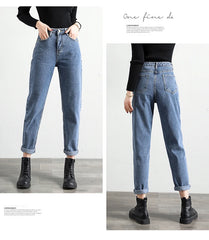 High Waist Jeans Street Style Cotton Vintage Harem Pants