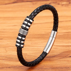 Simple Style Accessories Stainless Steel Leather Bracelet Jewelry