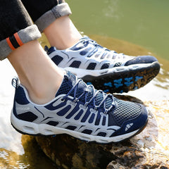 Leather Men Casual Summer Shoes Mesh Breathable Sneakers