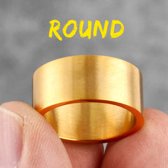 Minimalist Vintage Round Stainless Steel Mens Rings Simple Trendy