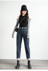 High Waist Jeans Street Style Cotton Vintage Harem Pants