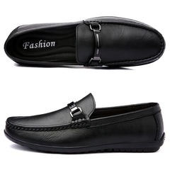 Men Casual Leather Shoes Slip On Fashion Brand Loafer