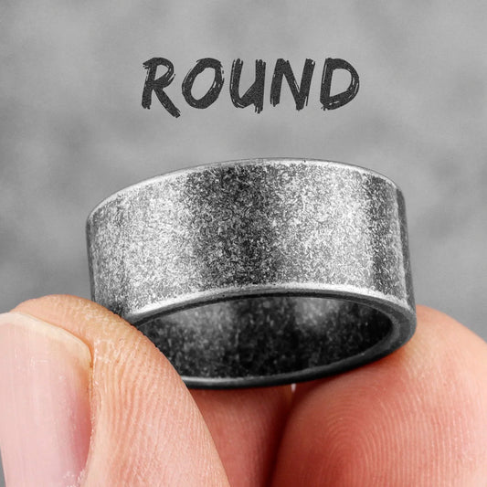 Minimalist Vintage Round Stainless Steel Mens Rings Simple Trendy