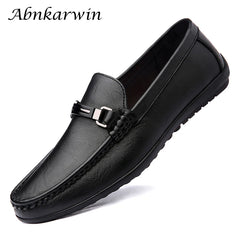 Men Casual Leather Shoes Slip On Fashion Brand Loafer