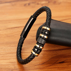 Simple Style Accessories Stainless Steel Leather Bracelet Jewelry