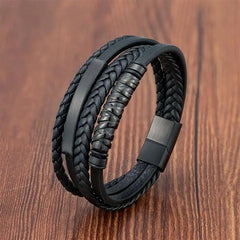 Multilayer Stainless Steel Insert Bracelet Viking Leather Bracelets