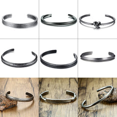 Stainless Steel Bangle for Men Vintage Simple Basic