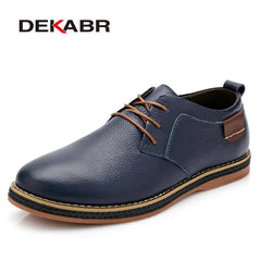 Men Flats Casual Genuine Leather Flat Shoes Oxford Fashion