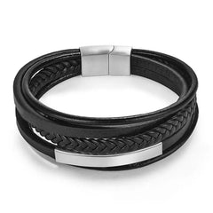 Multilayer Stainless Steel Insert Bracelet Viking Leather Bracelets