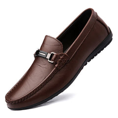 Men Casual Leather Shoes Slip On Fashion Brand Loafer