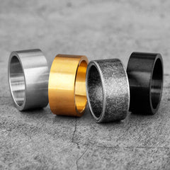 Minimalist Vintage Round Stainless Steel Mens Rings Simple Trendy
