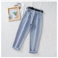 High Waist Jeans Women Harem Pants Loose Casual