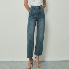 Fashion High Waist Wide Leg Straight Jeans Vintage Boyfriend