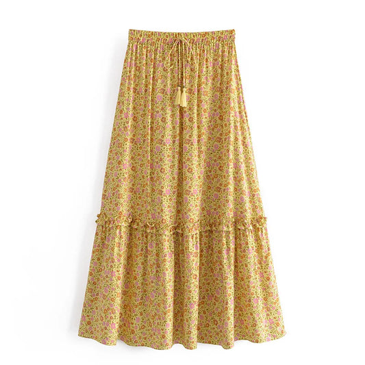 Boho Hippie Women Floral Print Bohemian Skirt