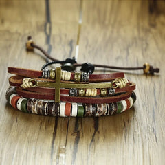 Stone Beaded Bracelets for Men Adjustable Multi Color Casual Jewelry