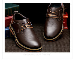 Men Flats Casual Genuine Leather Flat Shoes Oxford Fashion