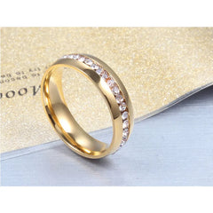Single Row Crystal Stone Ring Jewelry