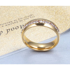 Single Row Crystal Stone Ring Jewelry