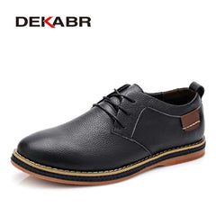 Men Flats Casual Genuine Leather Flat Shoes Oxford Fashion