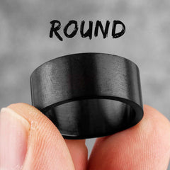 Minimalist Vintage Round Stainless Steel Mens Rings Simple Trendy