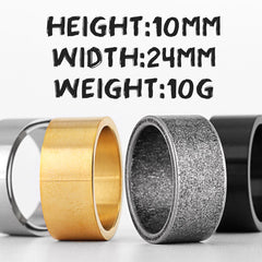 Minimalist Vintage Round Stainless Steel Mens Rings Simple Trendy