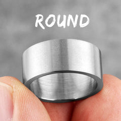 Minimalist Vintage Round Stainless Steel Mens Rings Simple Trendy