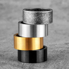 Minimalist Vintage Round Stainless Steel Mens Rings Simple Trendy