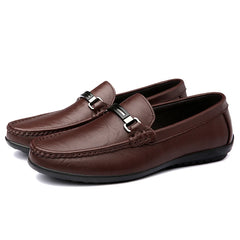 Men Casual Leather Shoes Slip On Fashion Brand Loafer