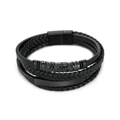 Multilayer Stainless Steel Insert Bracelet Viking Leather Bracelets