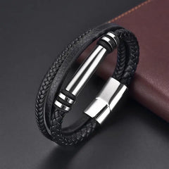 Multilayer Stainless Steel Insert Bracelet Viking Leather Bracelets