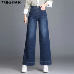 high waist jeans woman denim wide leg pants