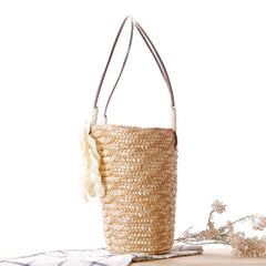 Summer Beach Bag Rattan Woven Handmade Knitted Straw Large Capacity Totes