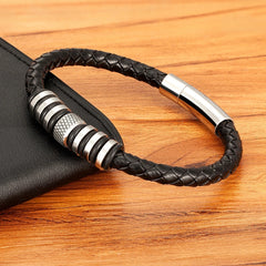 Simple Style Accessories Stainless Steel Leather Bracelet Jewelry