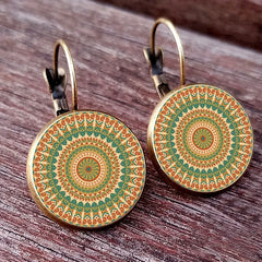 Painted Geometric stud earrings for women