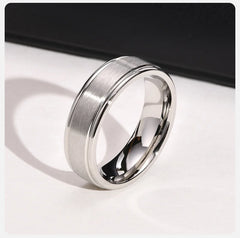 6mm Matte Surface Ring for Men Classic Stainless Steel