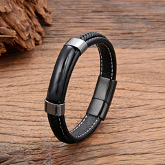 Bracelets Men's Jewelry Braided Leather Handmade Bangles