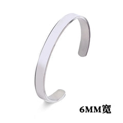 Classic Simple Men Open Adjustable Stainless Steel Bracelet