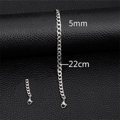 Double Chain Hollow Cross Pendant Stainless Steel Bracelet Fashion