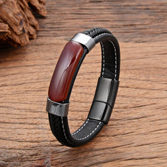Bracelets Men's Jewelry Braided Leather Handmade Bangles