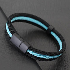 Men Bracelet 4mm Grade A Milan Rope Wrap Buckle Outdoor Bracelets