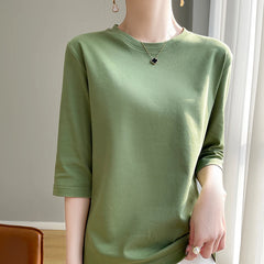 Short Sleeve T-Shirt Joker Cotton Cropped Sleeve Bottoming Shirt