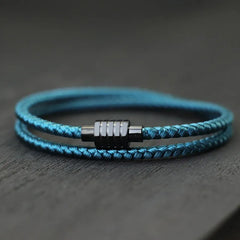 Mens Bracelet With Keel Rope Stainless Steel Magnetic C