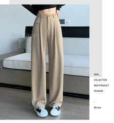 Suit Pants High Waist Wide-Leg Pants Trousers