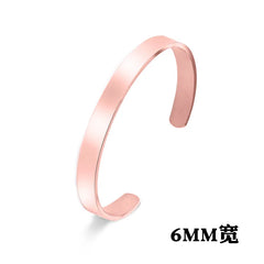 Classic Simple Open Adjustable Glossy Stainless Steel Bracelet